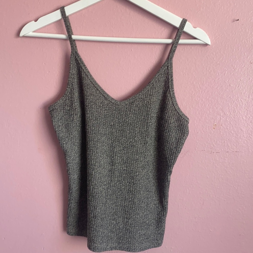 Ribbed Gray Top